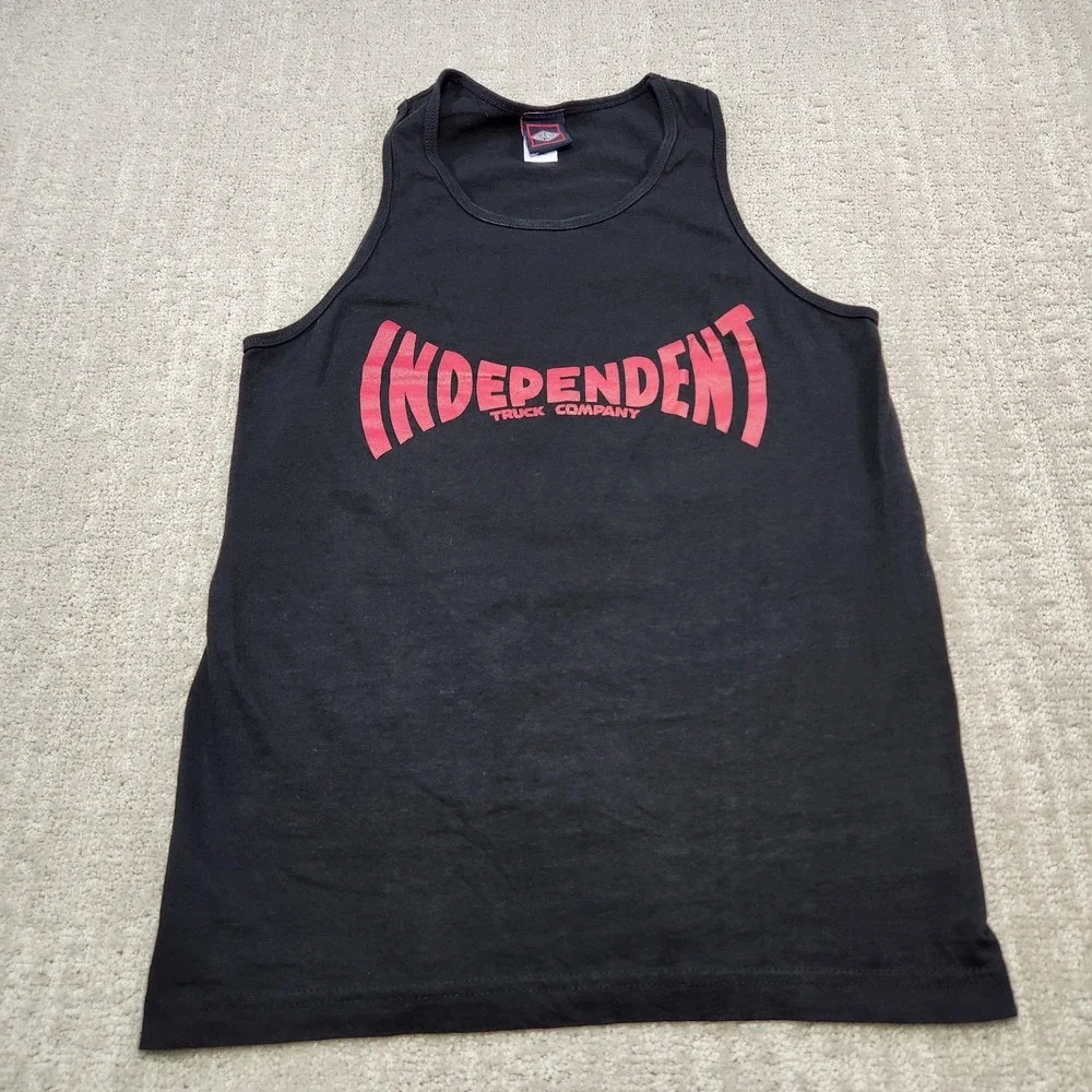 Independent Truck Company Shirt Adult Small Tank Top Y2K Skate Black Bar Logo - Picture 2 of 8